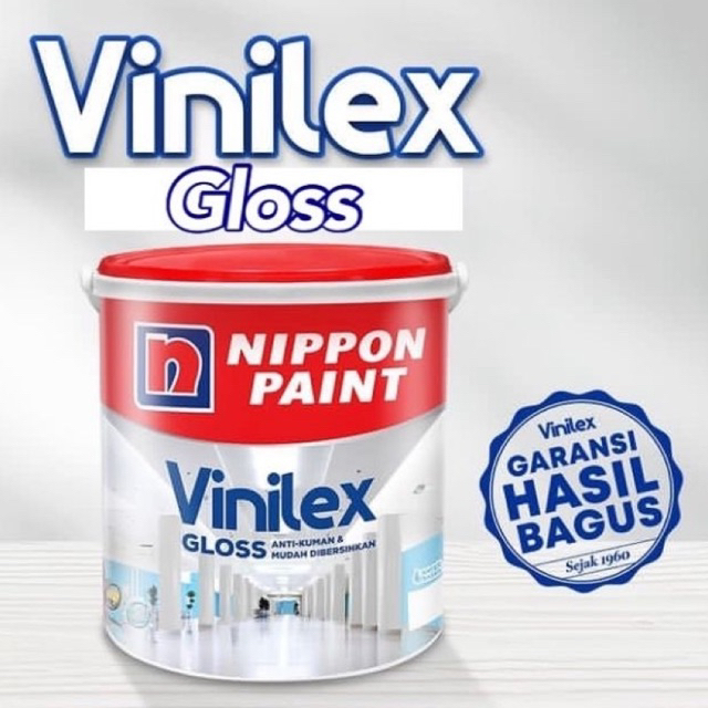 VINILEX GLOSS NIPPON PAINT 2,5 LTR / CAT TEMBOK HASIL KILAT GLOSSY / CAT DINDING EXTERIOR INTERIOR