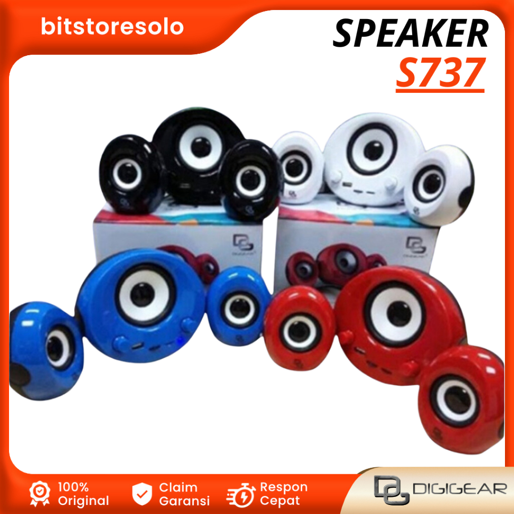 SPEAKER SPIKER BLUETOOTH USB DIGIGEAR S737 PC KOMPUTER