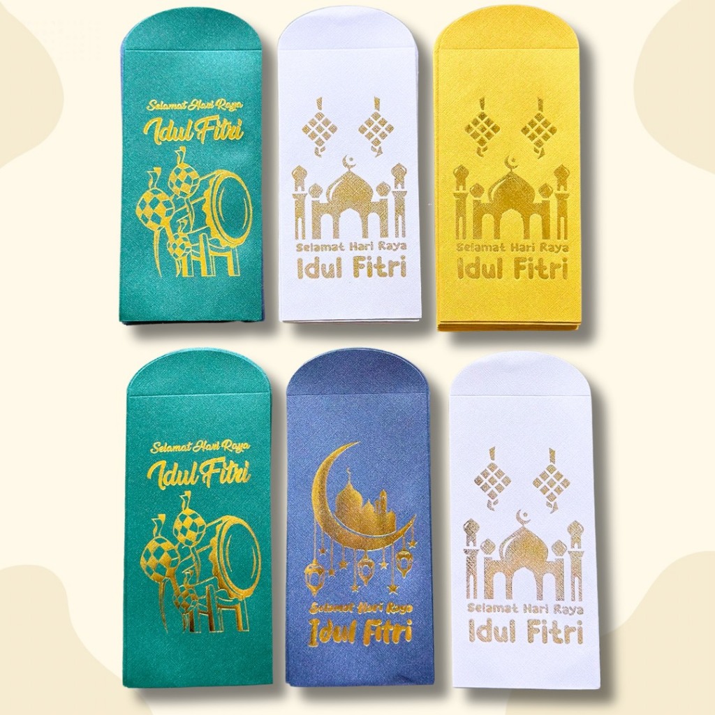

(10 LEMBAR) Amplop Selamat Hari Raya Idul Fitri Amplop Lebaran Idul Fitri SULTAN Premium Poly Embos Uk Panjang