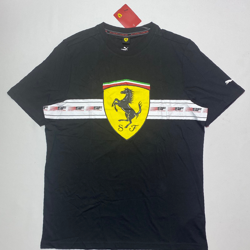 Ferari Black Puma Logo T-Shirt Original