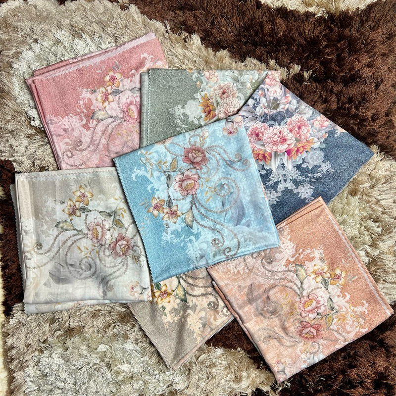 RvScarf Hijab Voal premium Segiempat Motif Bunga