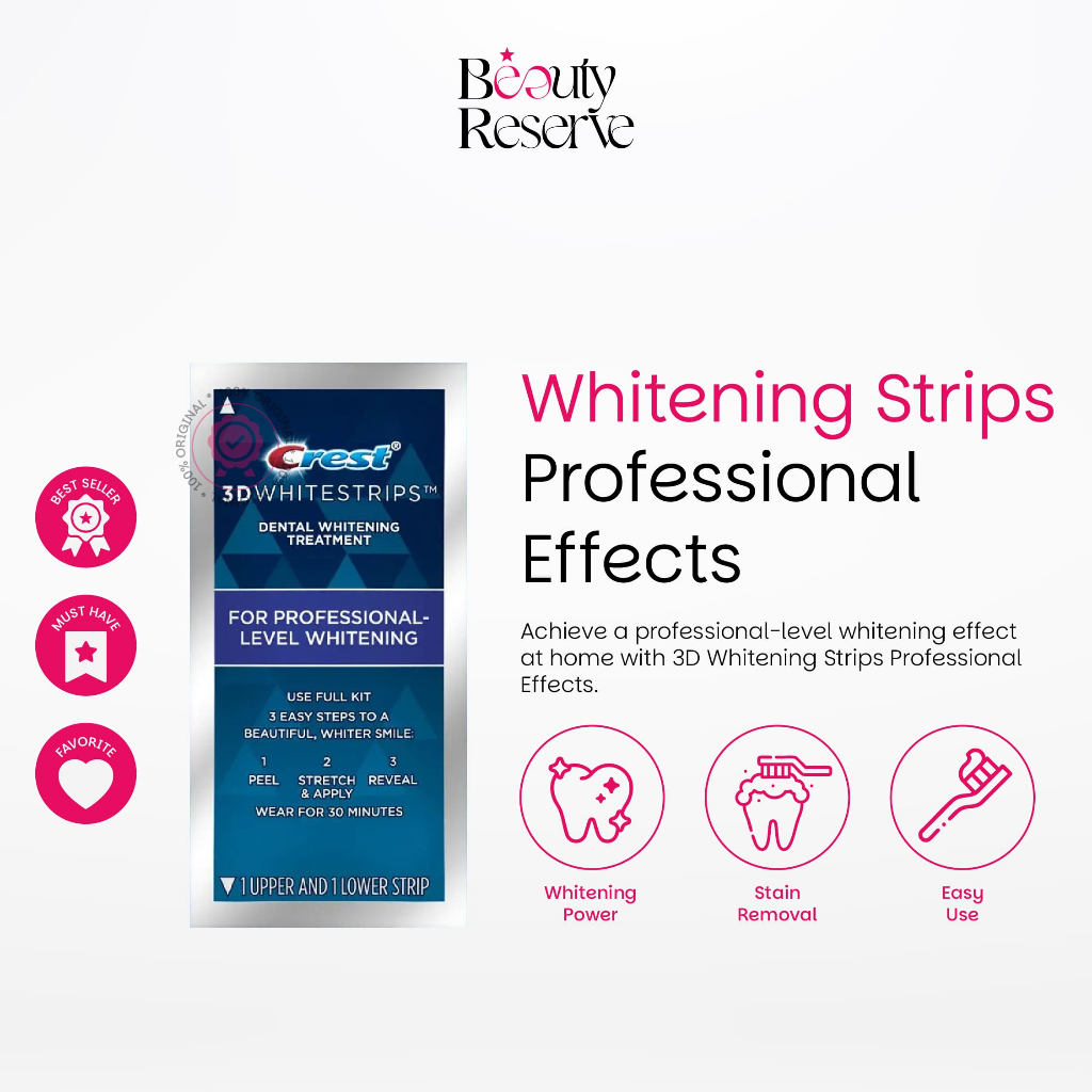 BEAUTY RESERVE - CREST 3D WHITENING STRIPS PROFESSIONAL EFFECTS (SATUAN)