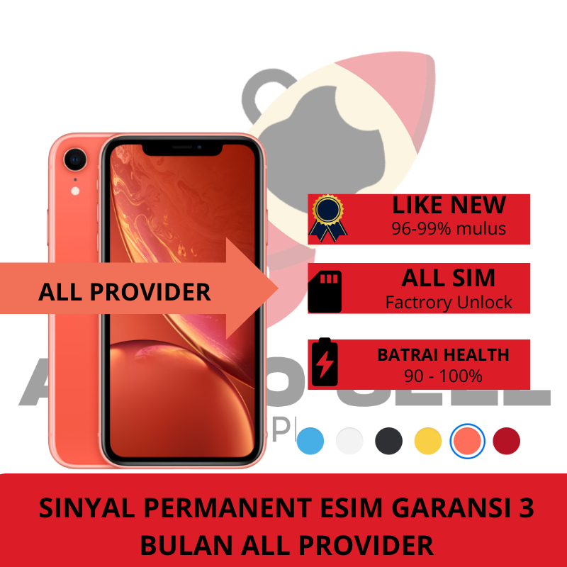 iPhone XR 64GB 128GB 256GB Second Like New SINYAL PERMANEN Factory Unlock