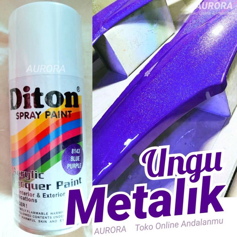 Pilok Diton Blue Purple 8143 Ungu Metalik 300ml | Cat Semprot Sepeda Motor Mobil