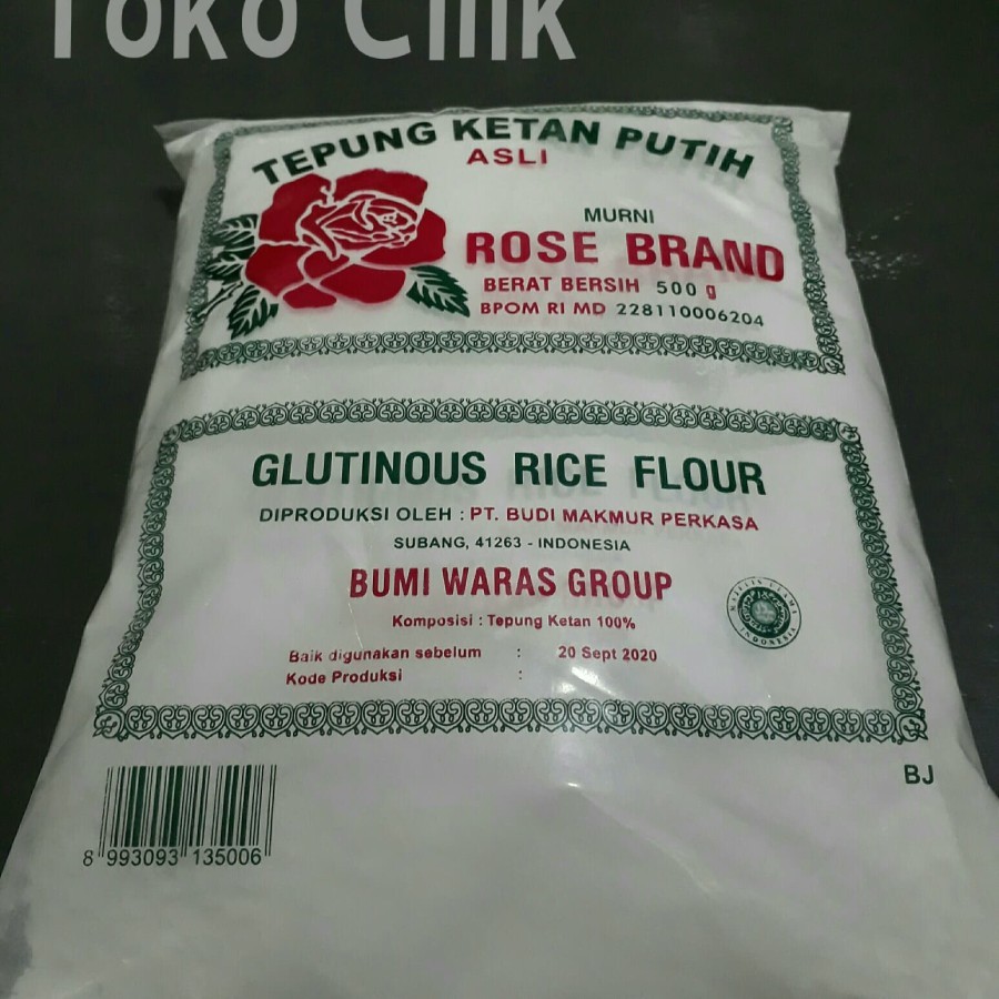 

tepung+ketan putih+beras putih+rosebrand+glutinous+bahan+onde+jajanan+kualitas+bagus