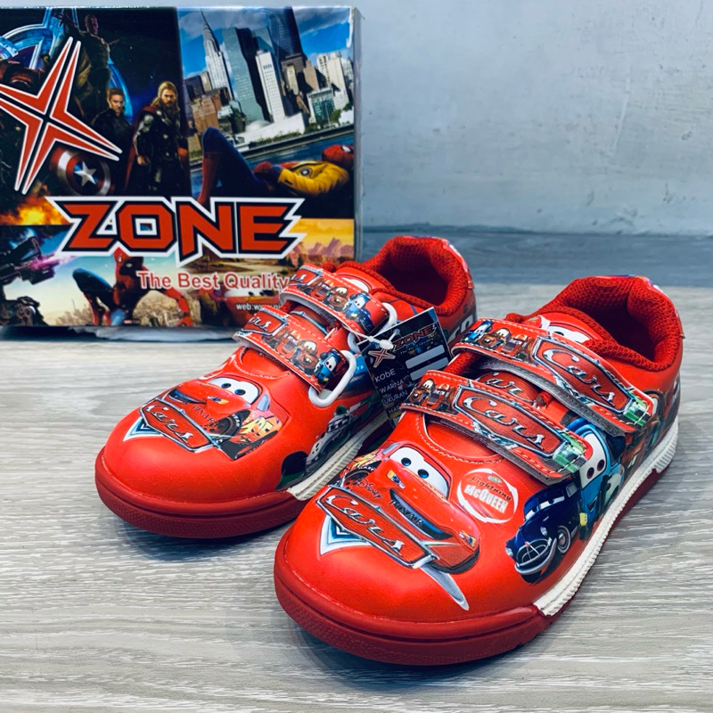 X-Zone Kids - Sepatu Cars Velcro Anak Laki-laki / Anak Cowok | CARS - Merah