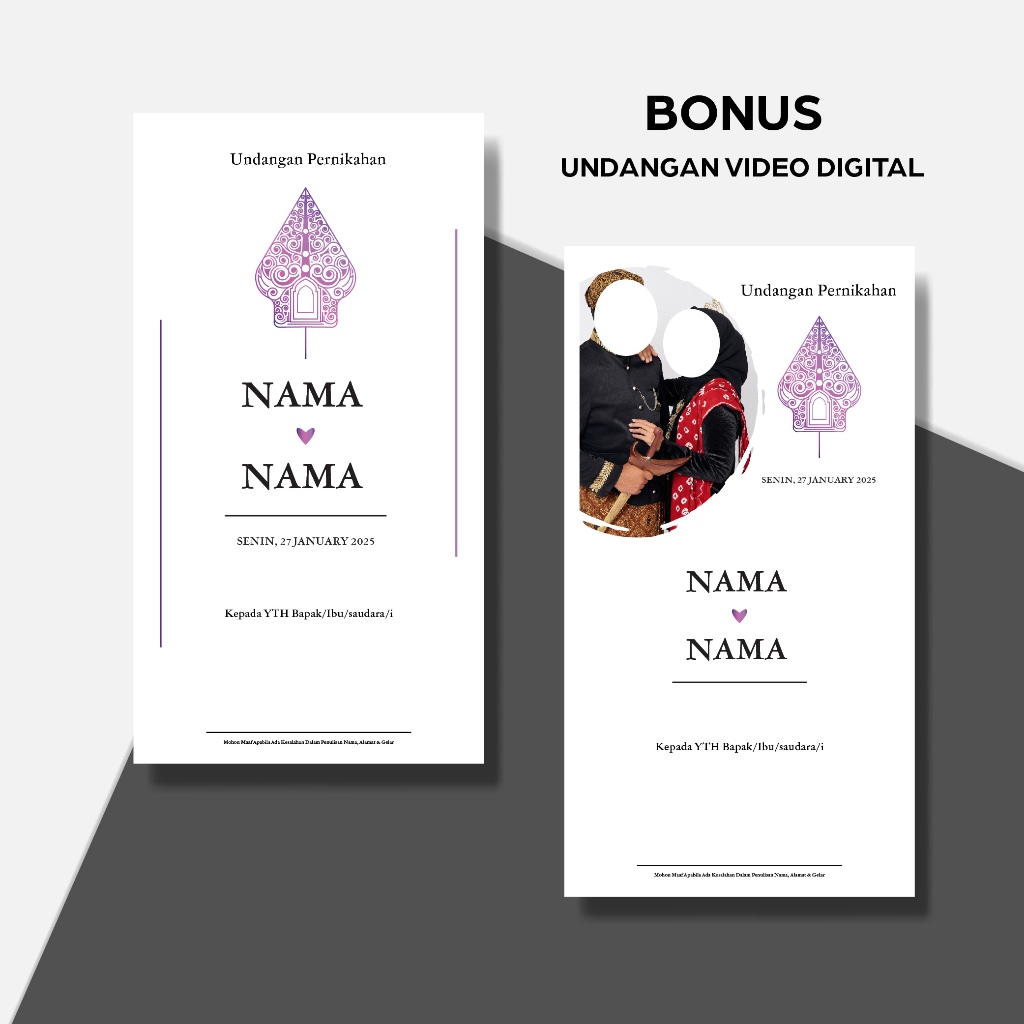 Undangan Pernikahan Jawa Wayang Elegan Simpel Kekinian