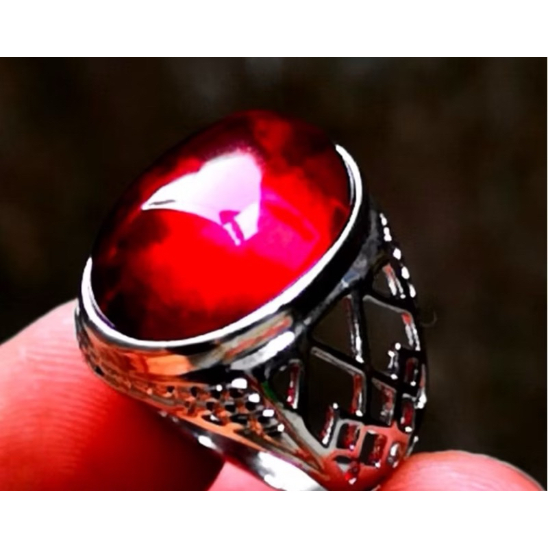 CINCIN BATU AKIK PERMATA MERAH DELIMA BANGKOK SIAP PAKAI TERMURAH