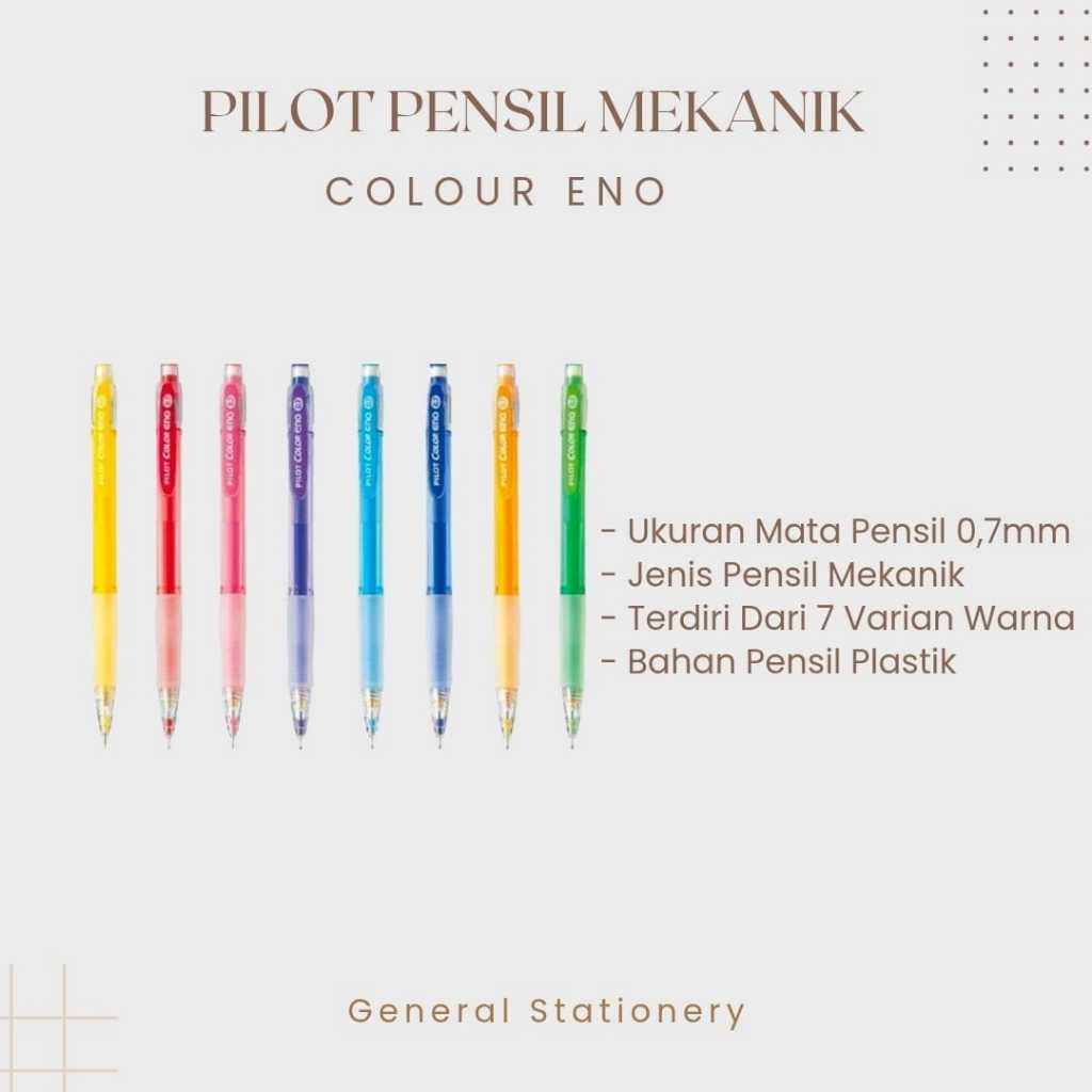 

PILOT MECHANICAL PENCIL COLOUR ENO 0,7MM / Pensil mekanik warna / 1 PCS