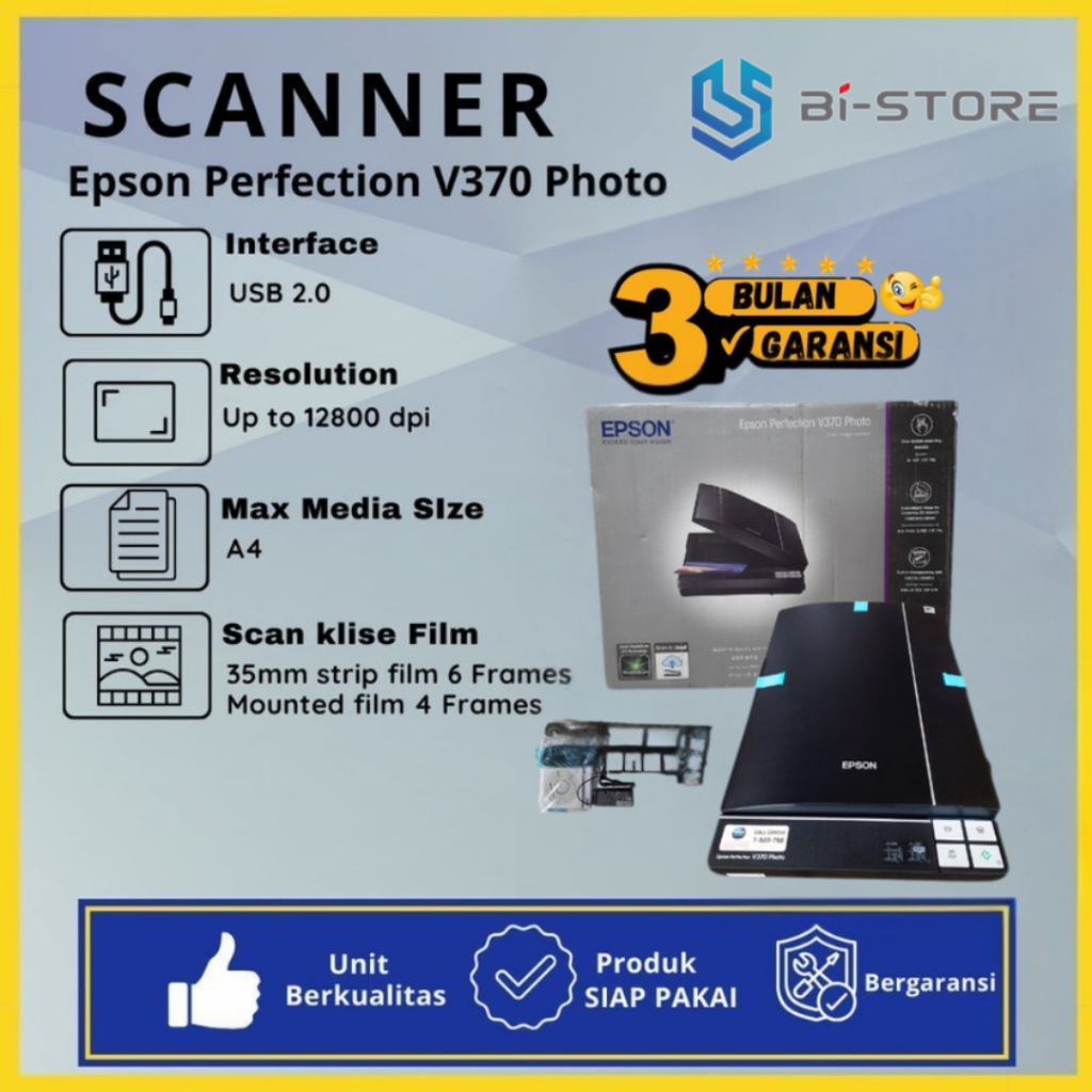 Scanner Klise Epson Perfection V370 Kondisi Fullset Belum Di Pakai