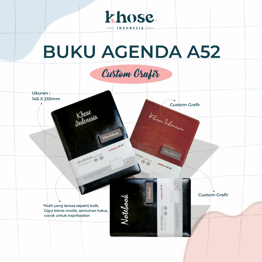 

Buku Agenda A51 Kancing/ Kunci Besi Magnet Custom Grafir 100 Sheets / Agenda Kantor / Agenda Promosi Souvenir