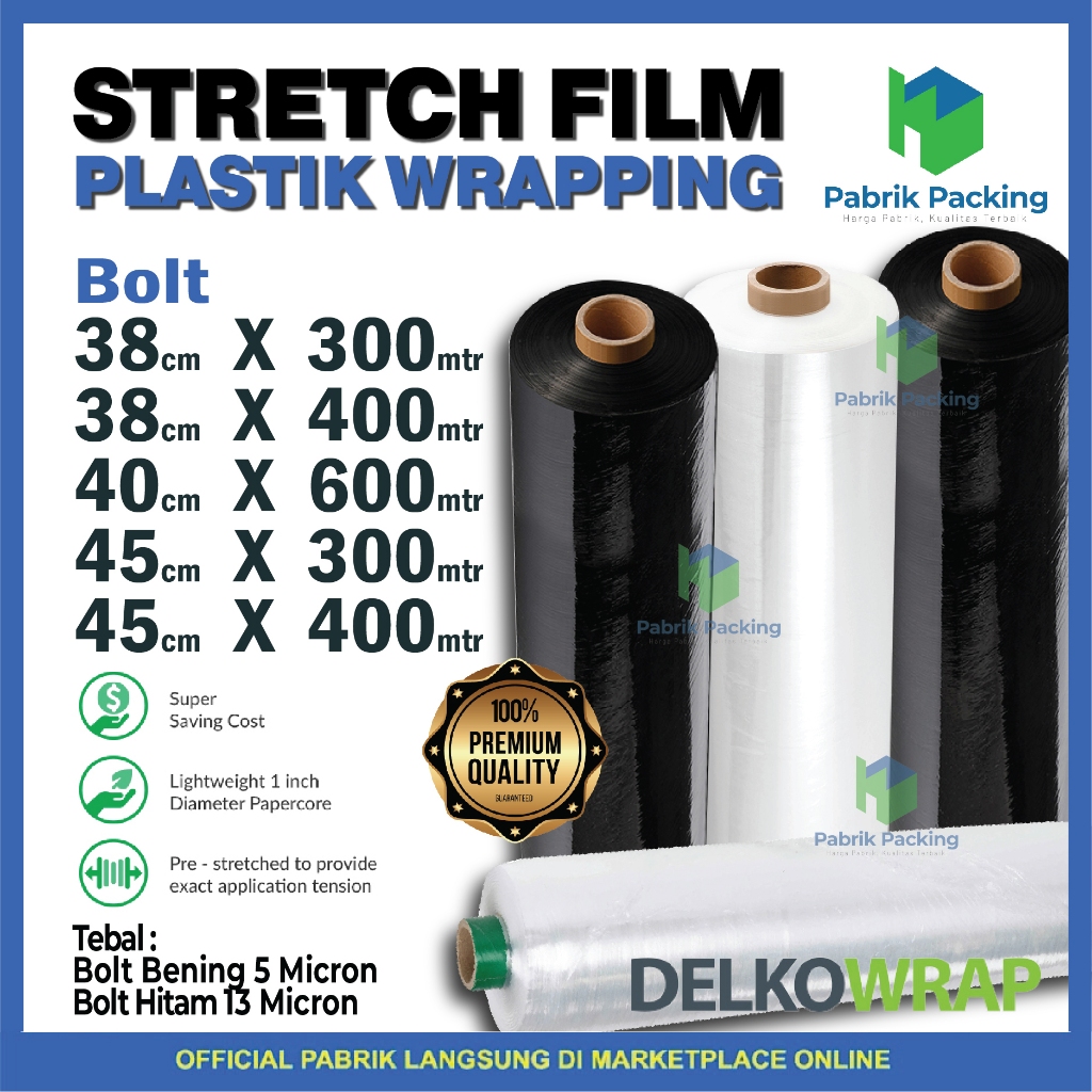 Wrapping Bolt Plastik Wrap Stretch FIlm Premium DelkoWrap Satuan