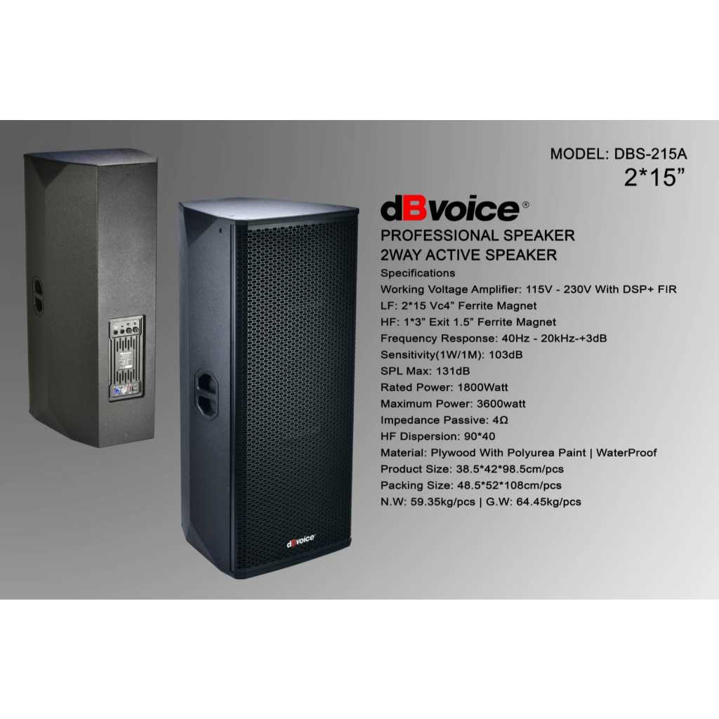 Speaker Aktif dB Voice DBS 215 A Original Active dBvoice DBS-215A DSP