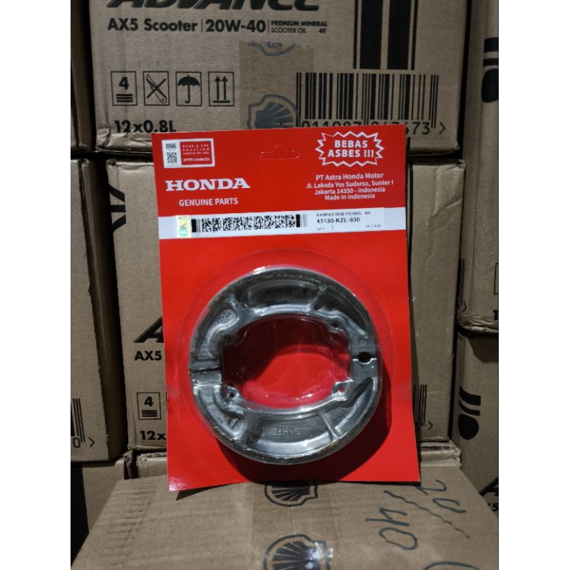 Kampas Rem Tromol Honda - Brake Shoe KZL (43130KZL930) 100% Original