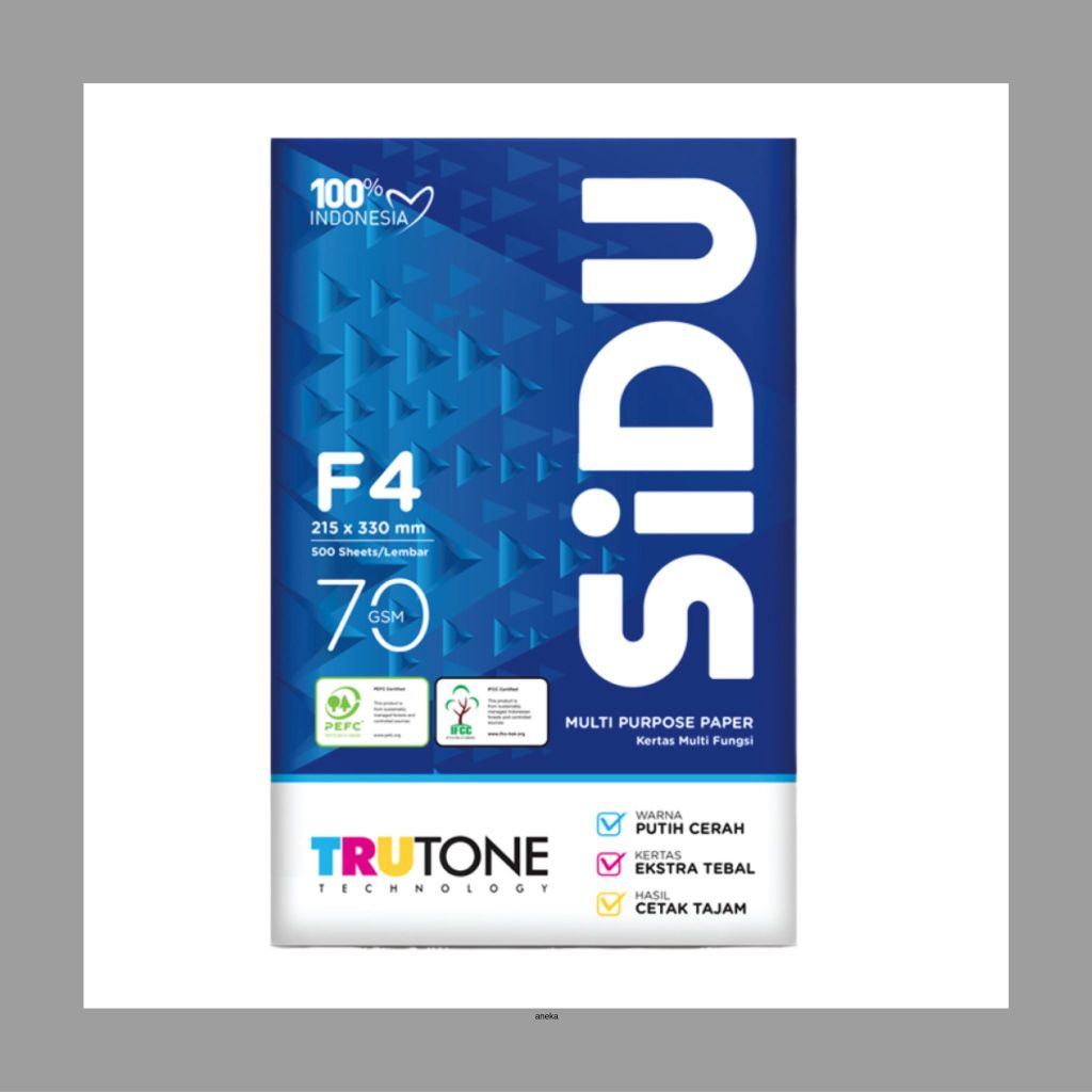 

SIDU F4 70gsm / Paper Print / Kertas Fotocopy / Kertas Hvs F4