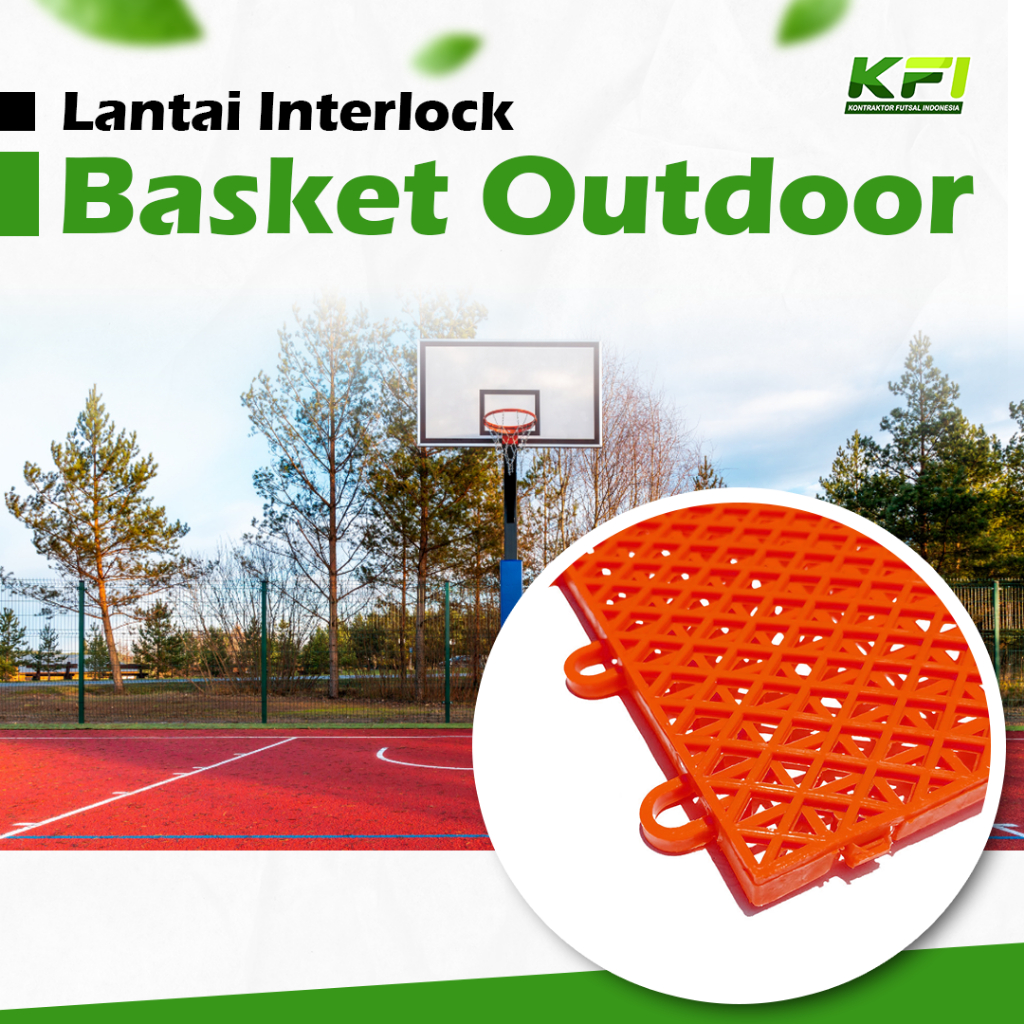 Lantai Interlock Lapangan Basket Outdoor Ukuran 25x25