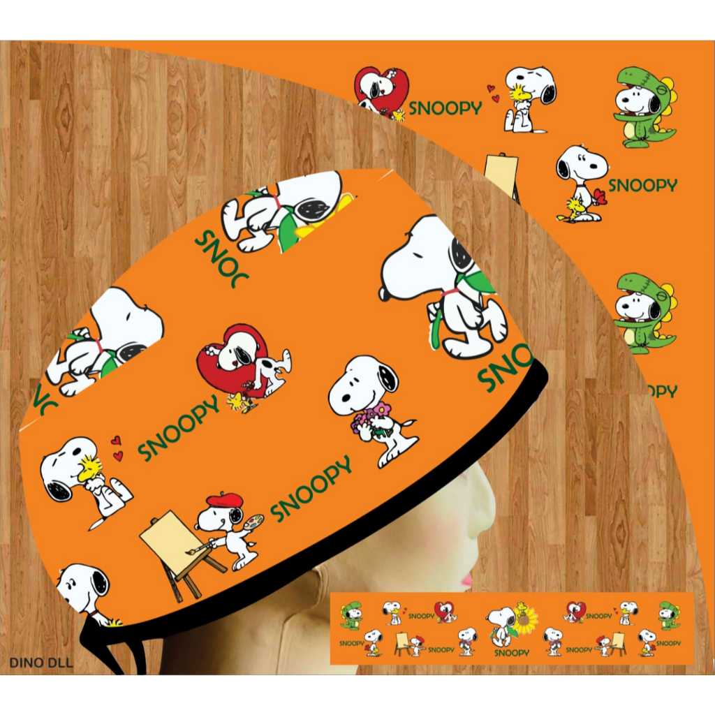 Topi dokter/Scrub hat/Surgical cap/Headcap printing premium snoopy
