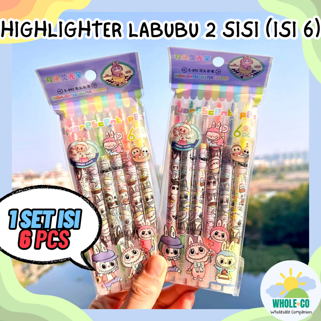 

Highlighter 2 Sisi Labubu Premium 1 Set isi 6 Pcs Pastel The Monster Lucu Unik Imut Termurah Grosir Cod