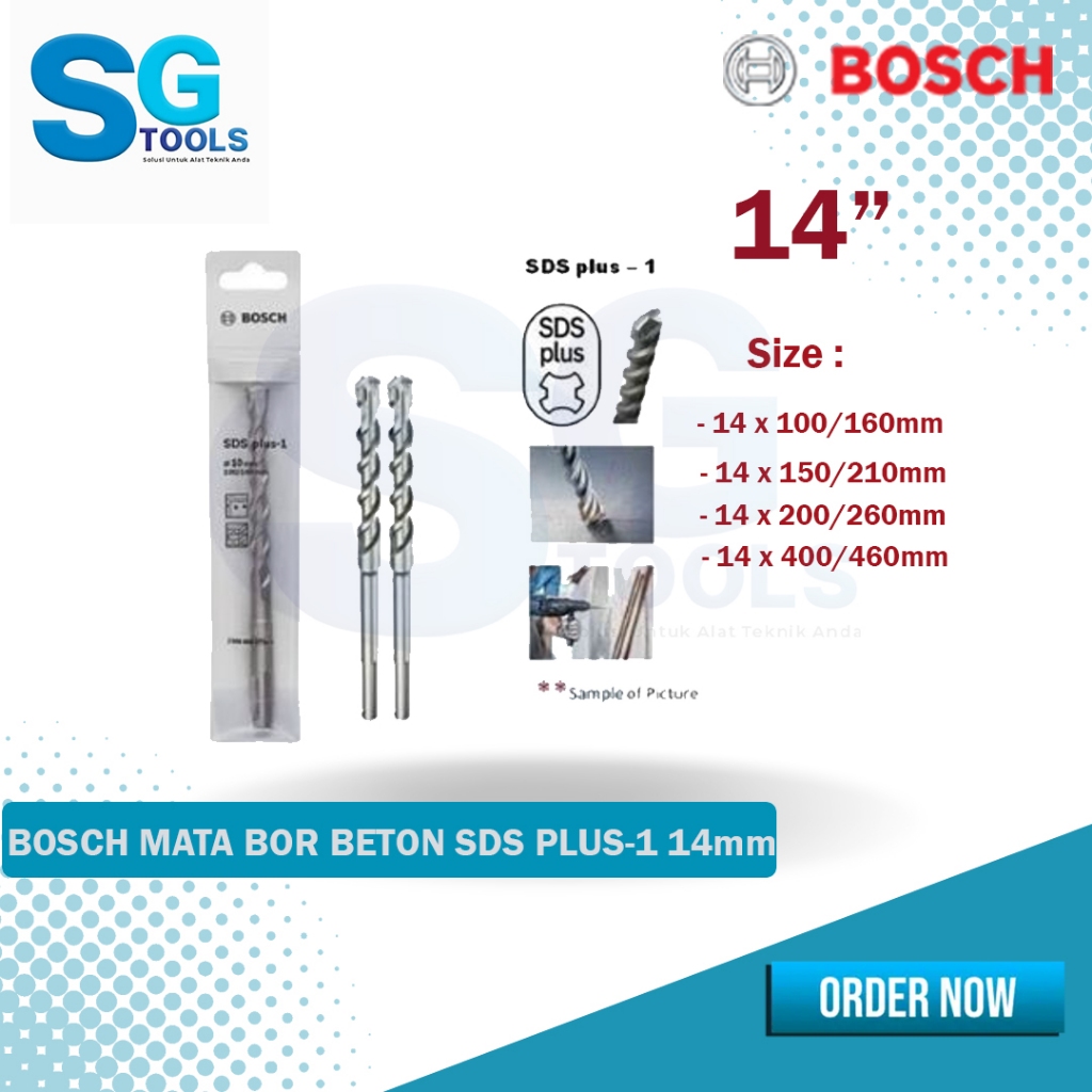 Bosch mata bor beton 14mm  SDS Plus-1 hammer drill bits - Bosch Hammer Drill SDS Plus-1