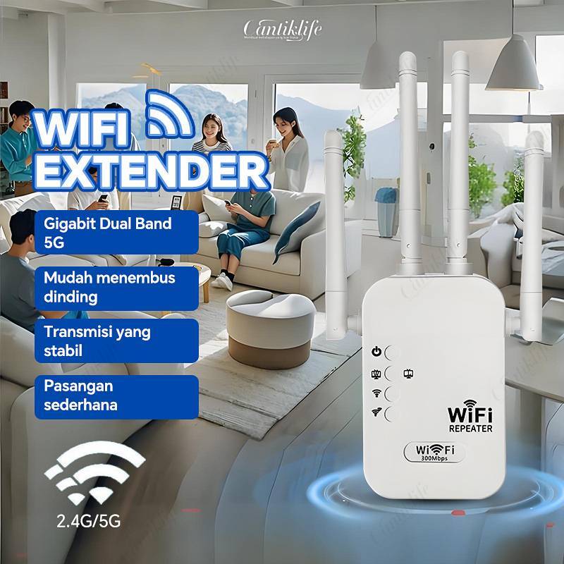 WIFI Repeater 300Mbps WIFI Extender 1200Mbps Access Point Wireless Penguat Sinyal Amplifier Wireless