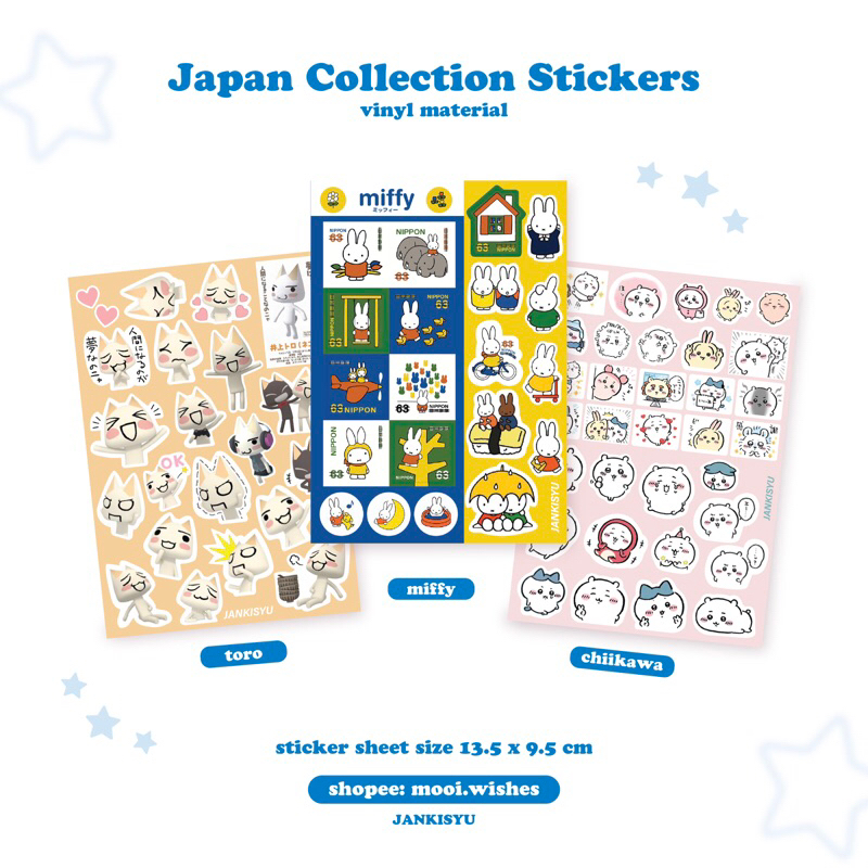 

Japan Toro Miffy Chiikawa Collection Sticker Deco Handphone Laptop Lucu Aesthetic