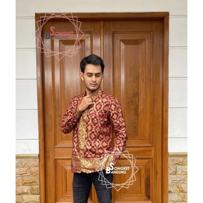 KEMEJA DENADA MOTIF SONGKET PALEMBANG FULL PURING UNTUK COUPLE SETELAN DENADA BATIK JUPRI BAJU KONDA