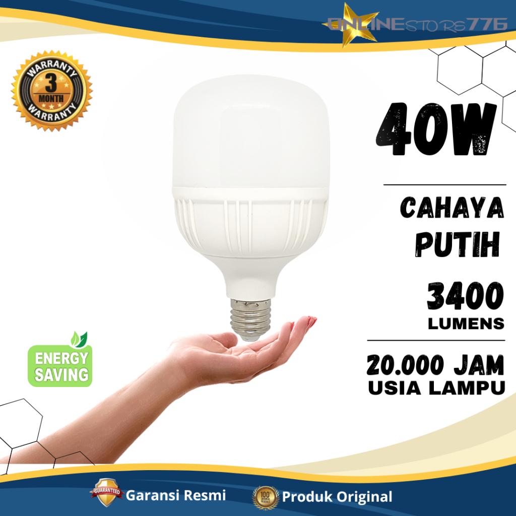 Lampu LED 40Watt YUSCO/TINTIN/SUKASUKA/PANALED Bohlam LED YUSCO 40 Watt LED 40Watt Cahaya Putih