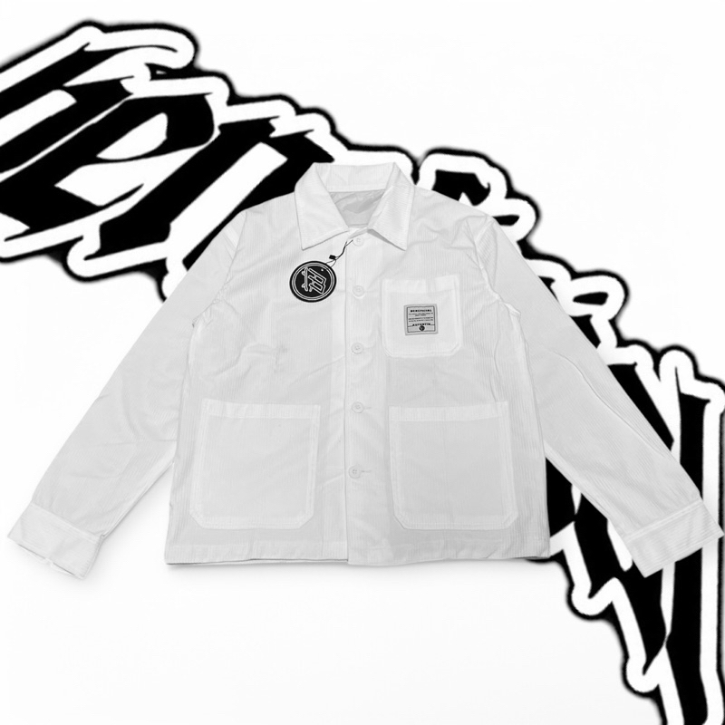 semi parka outer jaket korduroy warna putih original beneficial pria dewasa