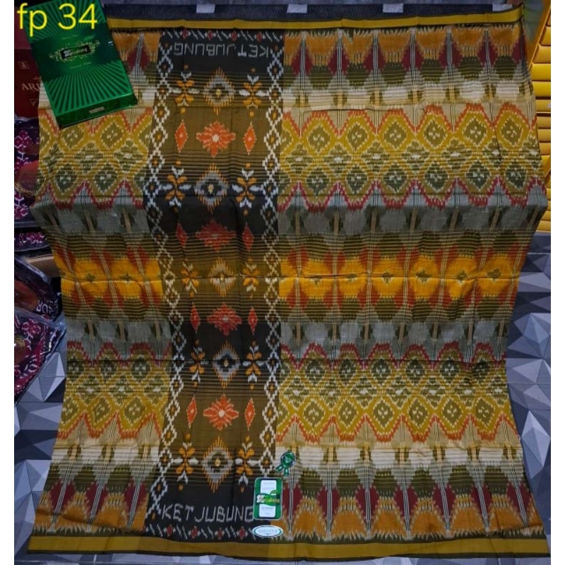 Sarung KETJUBUNG Green GOYOR Motif Pelangi 02