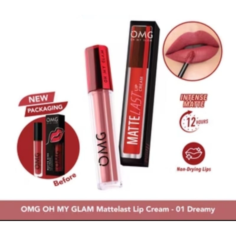 OMG - Oh My Glam Matte Kiss Lip Cream (Lipstik Lipcream) New Shade 01