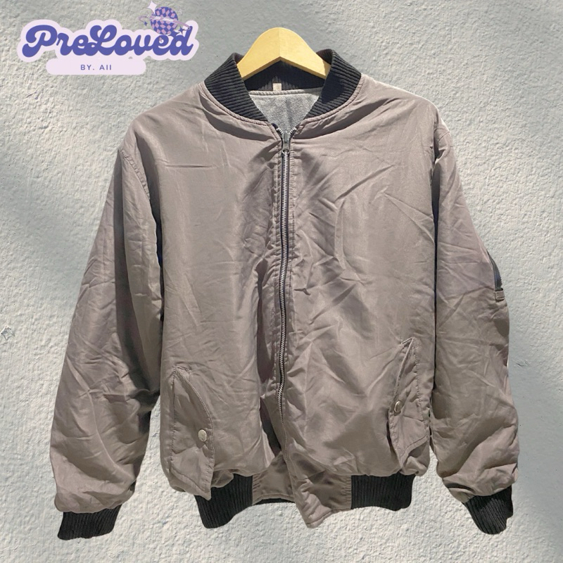 Preloved Jaket Boomber Pria Wanita - Coklat