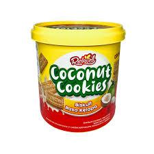 

Richwell Coconut Cookies 400g Cemilan Snack Biskuit Rasa Coklat, Kelapa, Susu, kemasan Timba