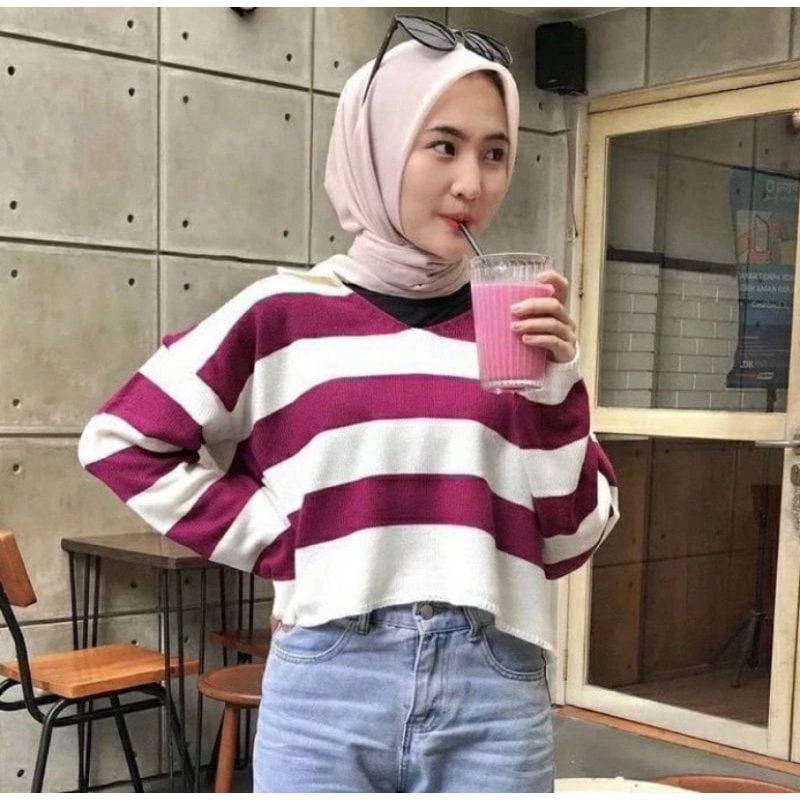 OUTER RAJUT CROP BLASTER | SWEATER FUJI CROP | LIDYA DANIRA CROP TOP | ATASAN KNITT BLASTER | OUTER 