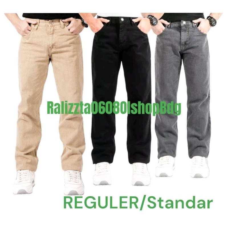 JUMBO JEANS PRIA!! DENIM JUMBO PRIA CREAM 46/ CELANA JEANS PRIA BASIC LURUS