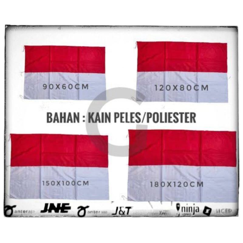 Macam2 UKURAN BENDERA KAIN PELES/POLIESTER MURAH