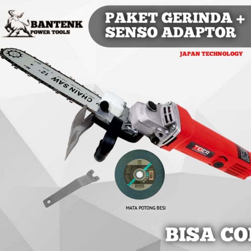 PAKET GERINDA CHAINSAW.. GERINDA TIGER A6 LENGKAP CHAINSAW BELTER GERINDA SENSO PAKET HEMAT KOMBO