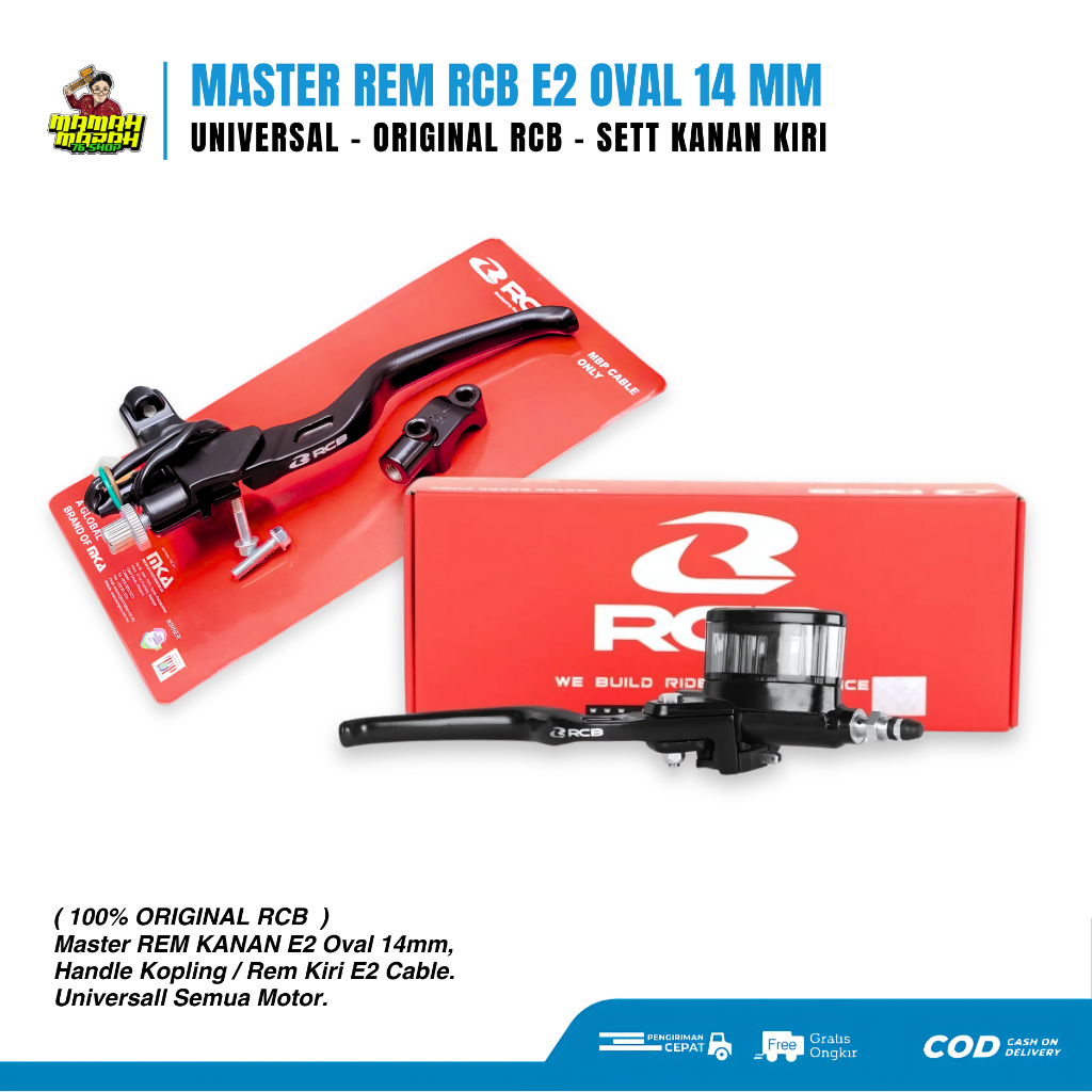 Master rem RCB E2 OVAL 14MM handel kopling RCB E2 HANDLE KOPLING REM KIRI RCB UNIVERSAL