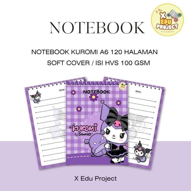 

NOTE BOOK A6 KARAKTER LUCU KUROMI SANRIO