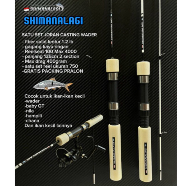 Satu set joran casting wader PH