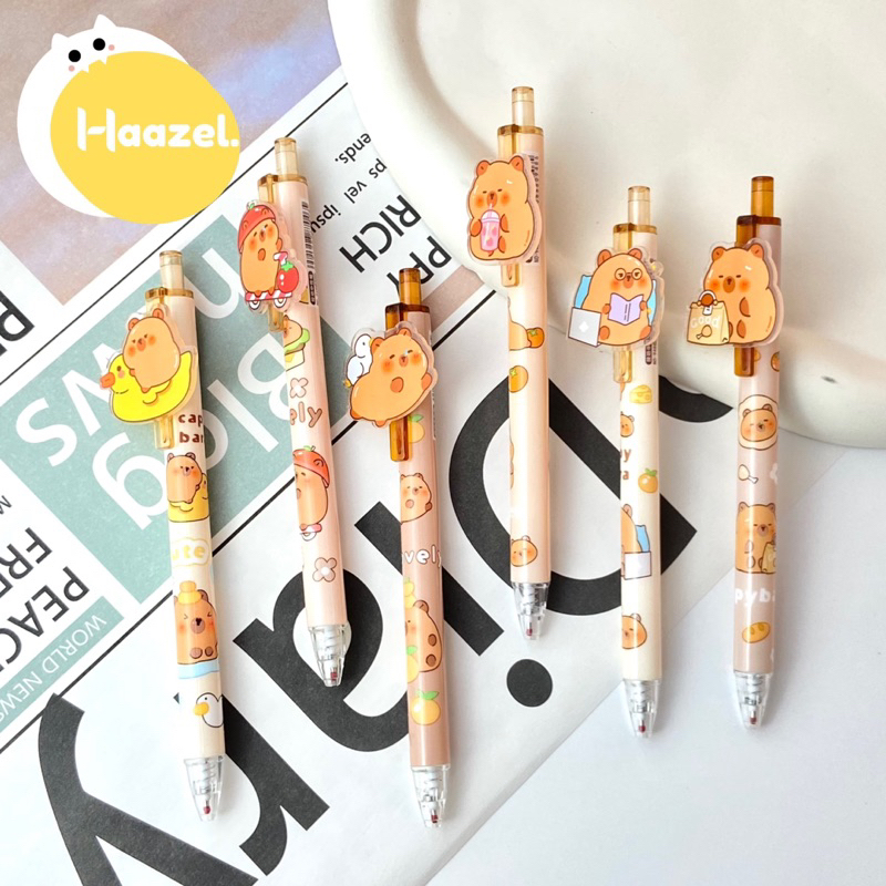 

Pulpen Capybara Pen Gel Karakter Capybara Pena Tinta Hitam Alat Tulis Lucu Bolpen Stationery Acrylic