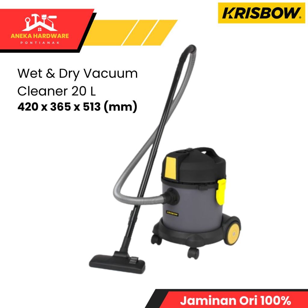 Krisbow Vacum Cleaner Wet & Dry - Penghisap Debu 20 Ltr 1000 Watt