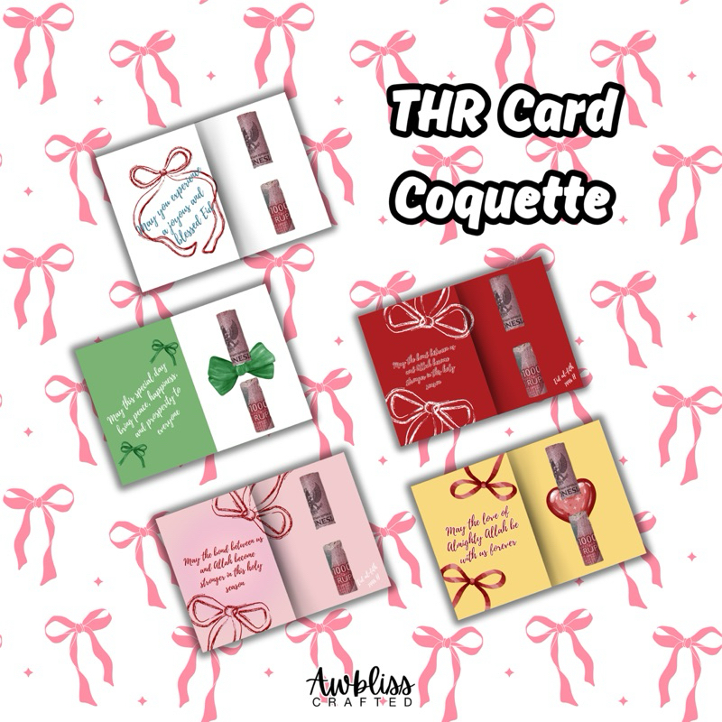 

(PAKET 50 Pcs) Kartu Amplop THR Lebaran Idul Fitri Coquette cute unik kreatif lucu