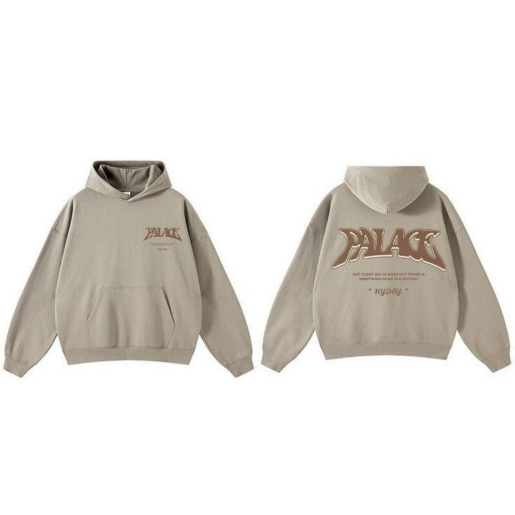 Jaket Sweater Hoodie Boxy Oversize PALACE Coksu Cotton Casual Unisex Pria Dan Wanita Premium Full Ta