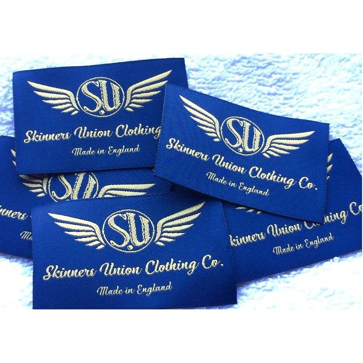 Free desain 3,5x5,5cm label woven bordir custom,woven damask woven lembut label cotton label pakaian