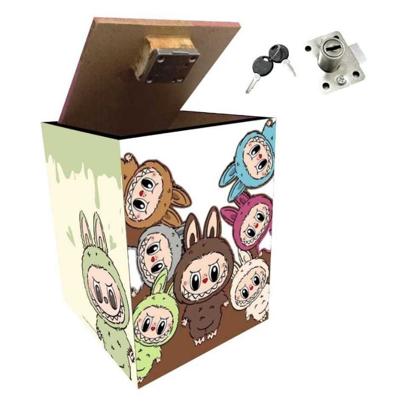 celengan kunci gembok kuromi lucu celengan kunci gembok labubu viral kekinian ukuran jumbo