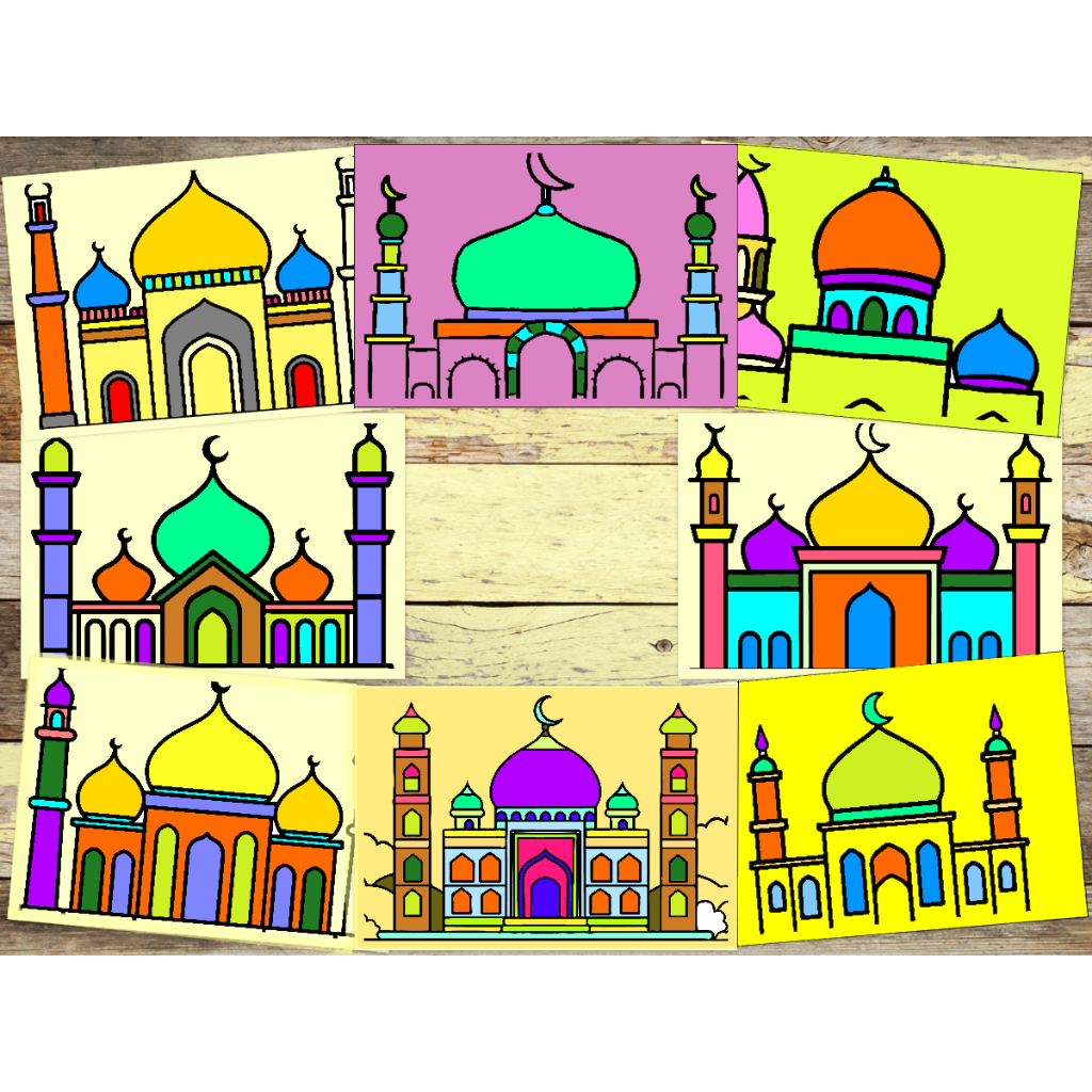 Mewarnai Masjid. Aktifitas Anak Seri Islami