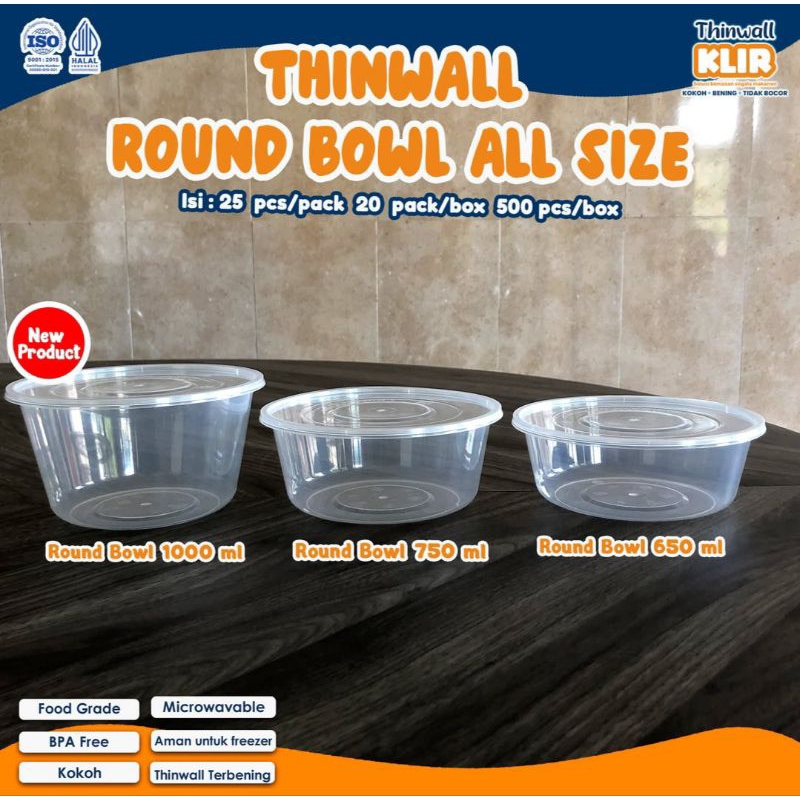 Thinwall round bowl 650ml