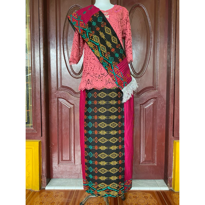 Rok selendang katun siap pakai