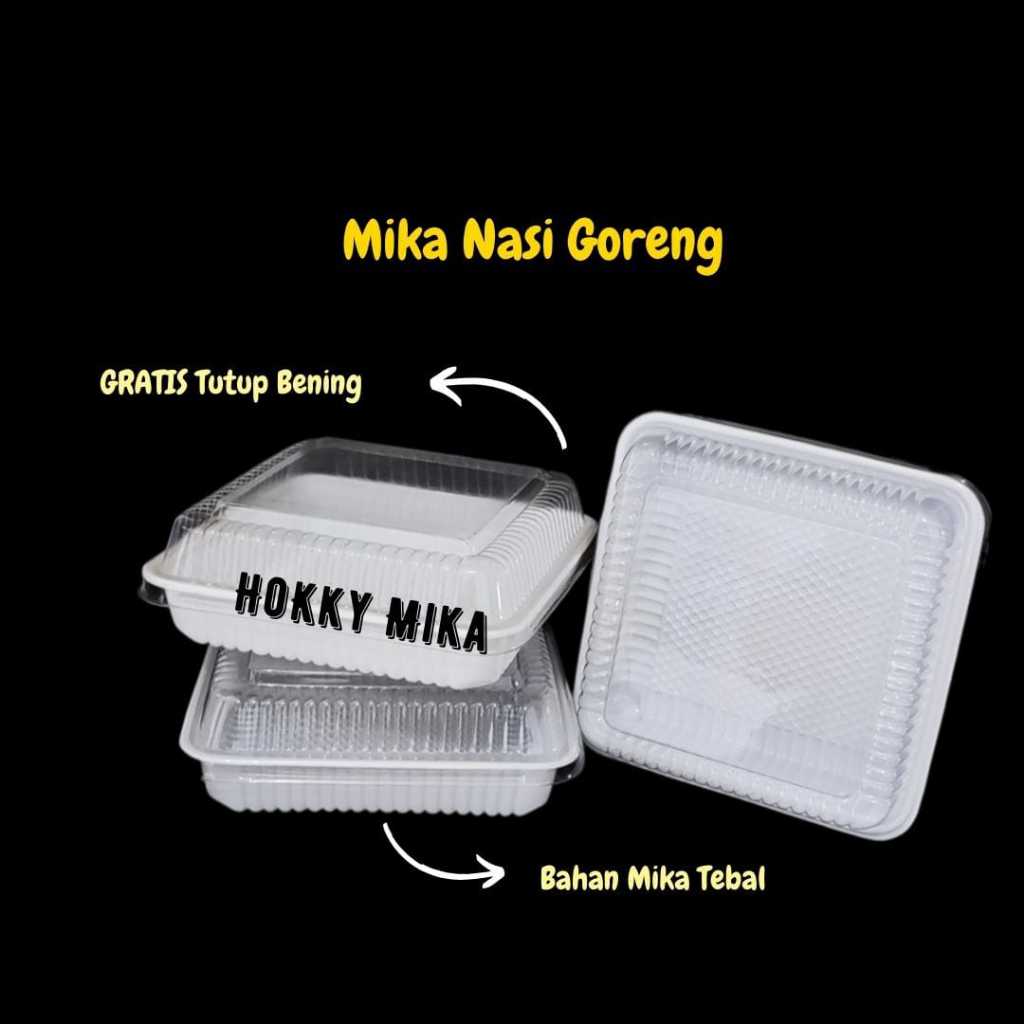 Mika Snack box Persegi (10PCS) Mika Nasi bento mini tanpa sekat
