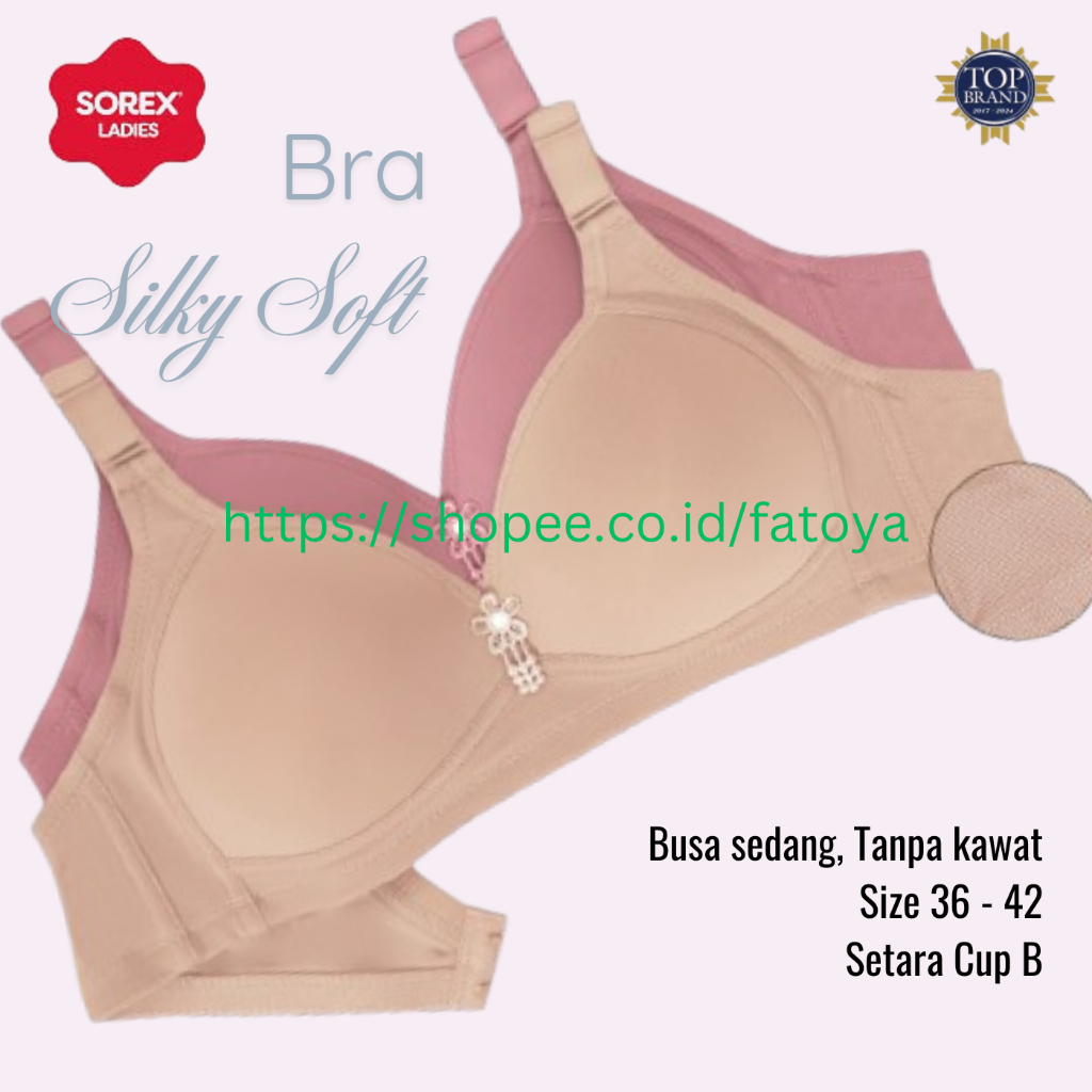 Sorex Bra BH Silky Soft BusaTanpa Kawat Cup B Size 36-42